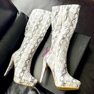 BNIB JF Printed Tall Boots